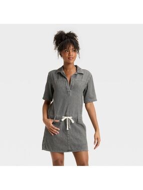 NWT Universal Thread Short-Sleeve Drop-Waist Drawstring Mini Dress Size XS